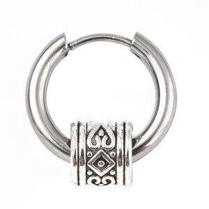 NWOT- Stainless steel hoop earrings Wear Two ways With tube Charm or Not - 2/$10